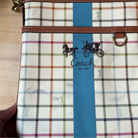 Coach Heritage Tattersall multicolor plaid crossbody - Picture 2 of 9